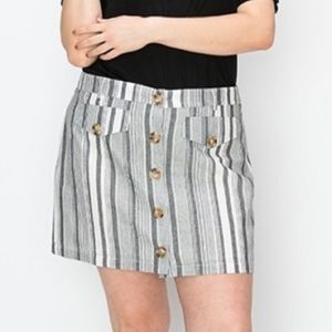 Button-Front Mini Skirt
